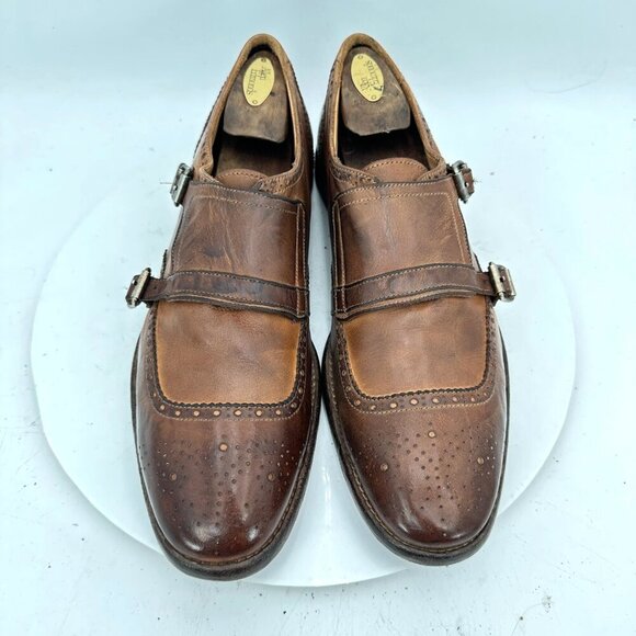 Alexander McQueen Other - Alexander McQueen Men Size EU 42 US 9 Brown Leather Brogue Double Monk Shoes